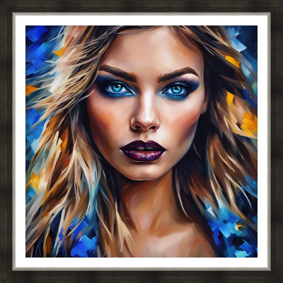 Painted Portrait 19 Picture Frame print