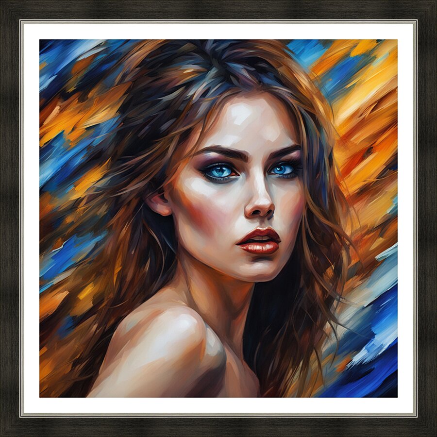 Painted Portrait 3 Picture Frame print