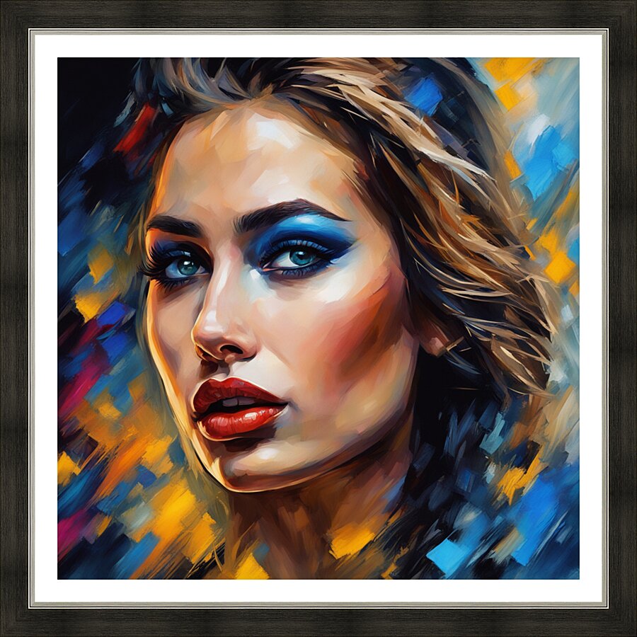 Painted Portrait 10 Picture Frame print