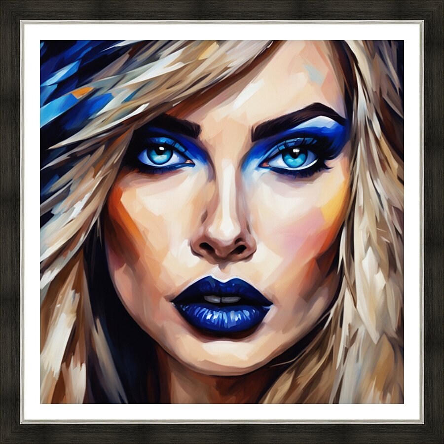 Painted Portrait 17 Picture Frame print