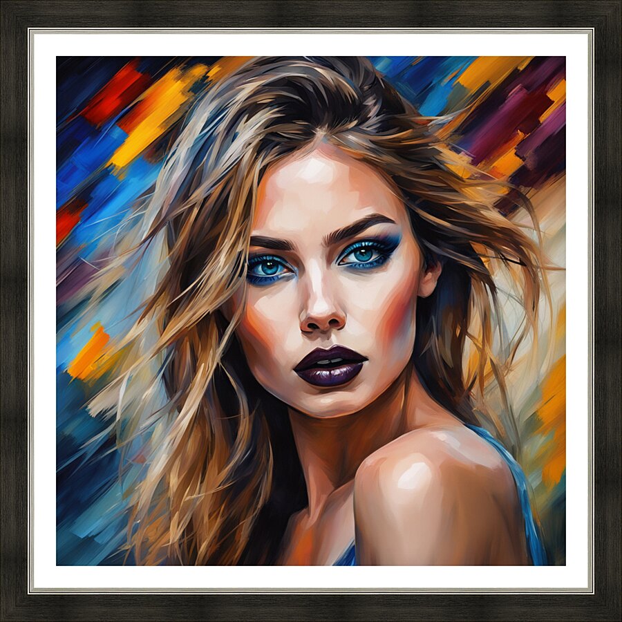 Painted Portrait 12 Picture Frame print