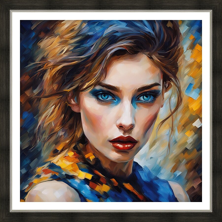 Painted Portrait 4 Picture Frame print