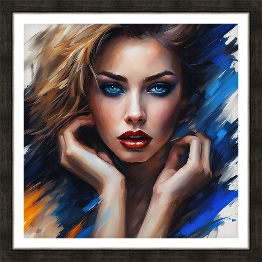 Painted Portrait 22 Picture Frame print