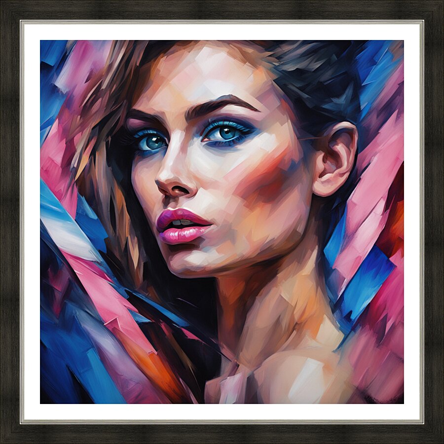 Painted Portrait 32 Picture Frame print