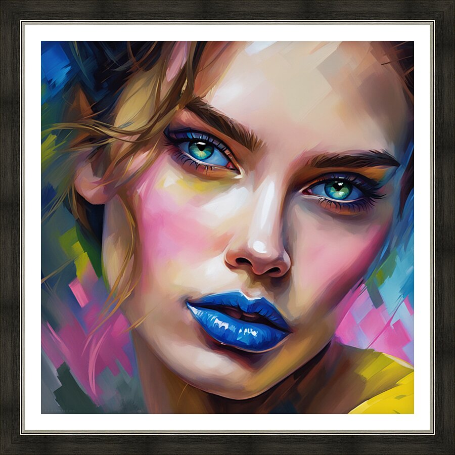 Painted Portrait 34 Picture Frame print