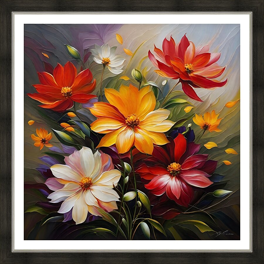 Colorful Floral Art 25 Picture Frame print