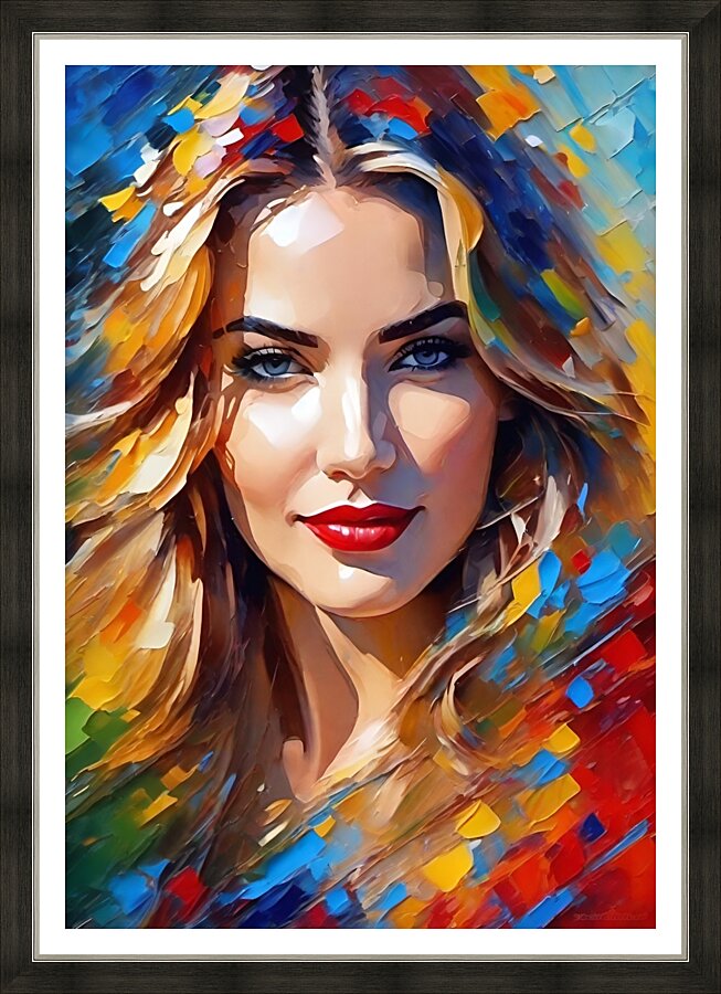Colorful Abstract Portrait 85 Picture Frame print