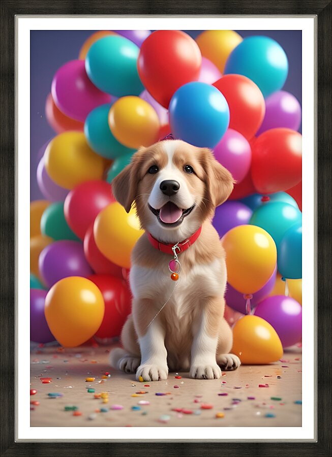 Happy Birthday Puppy 11 Picture Frame print
