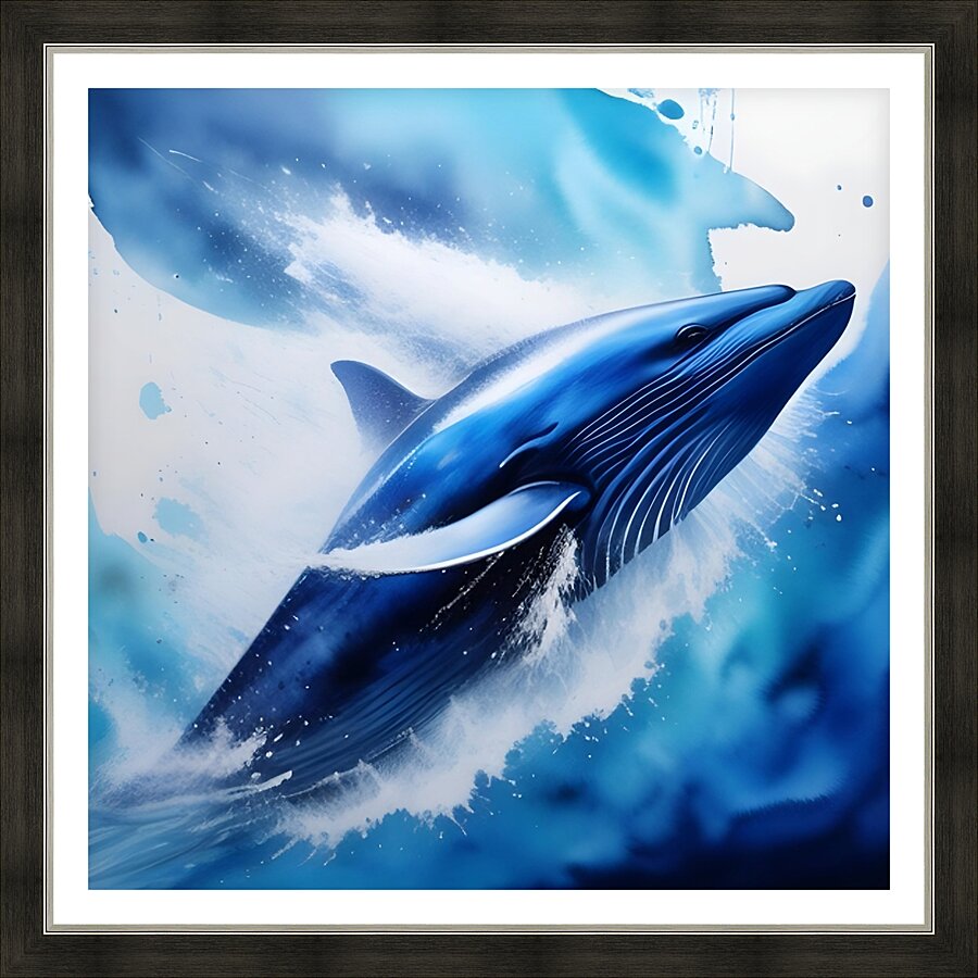 The blue whale Picture Frame print