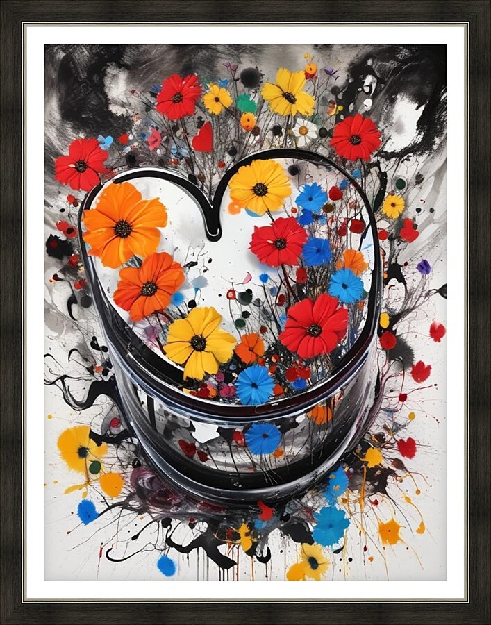 Colorful splash art 42 Picture Frame print