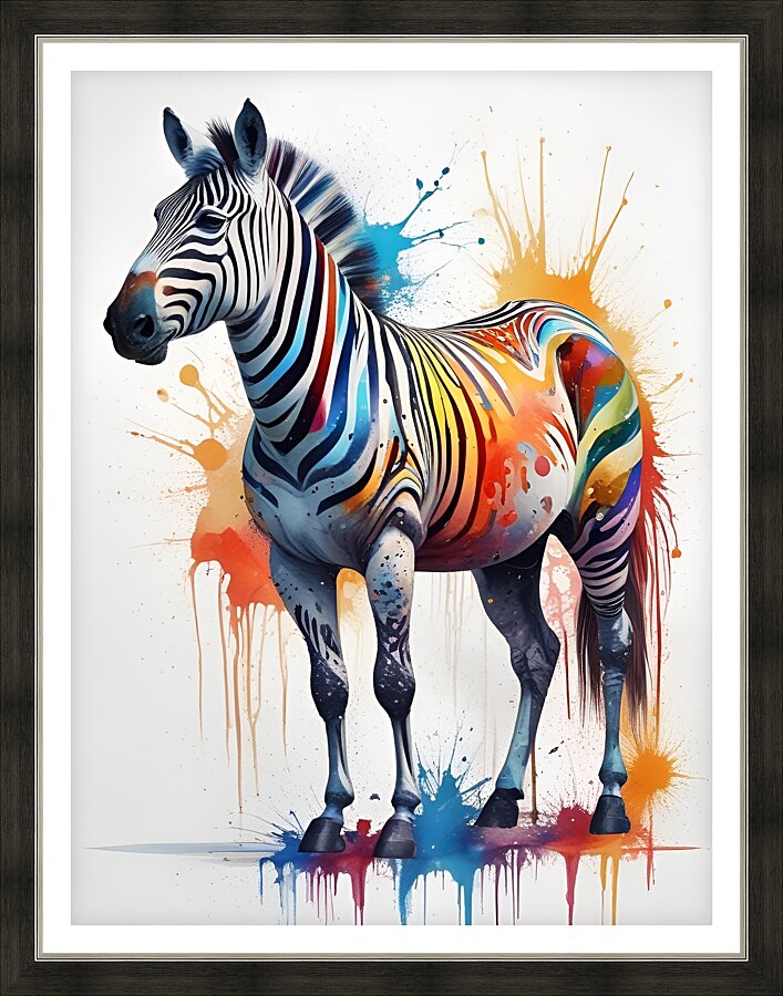 Artistic Zebra Picture Frame print