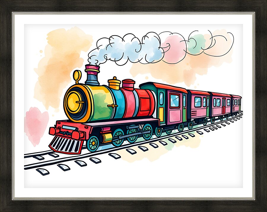 Train  3 Picture Frame print