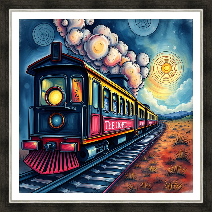 Train  4 Picture Frame print