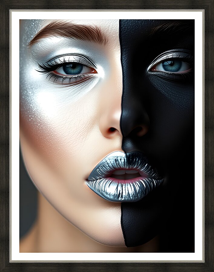 Dual Tone Face 3 Picture Frame print