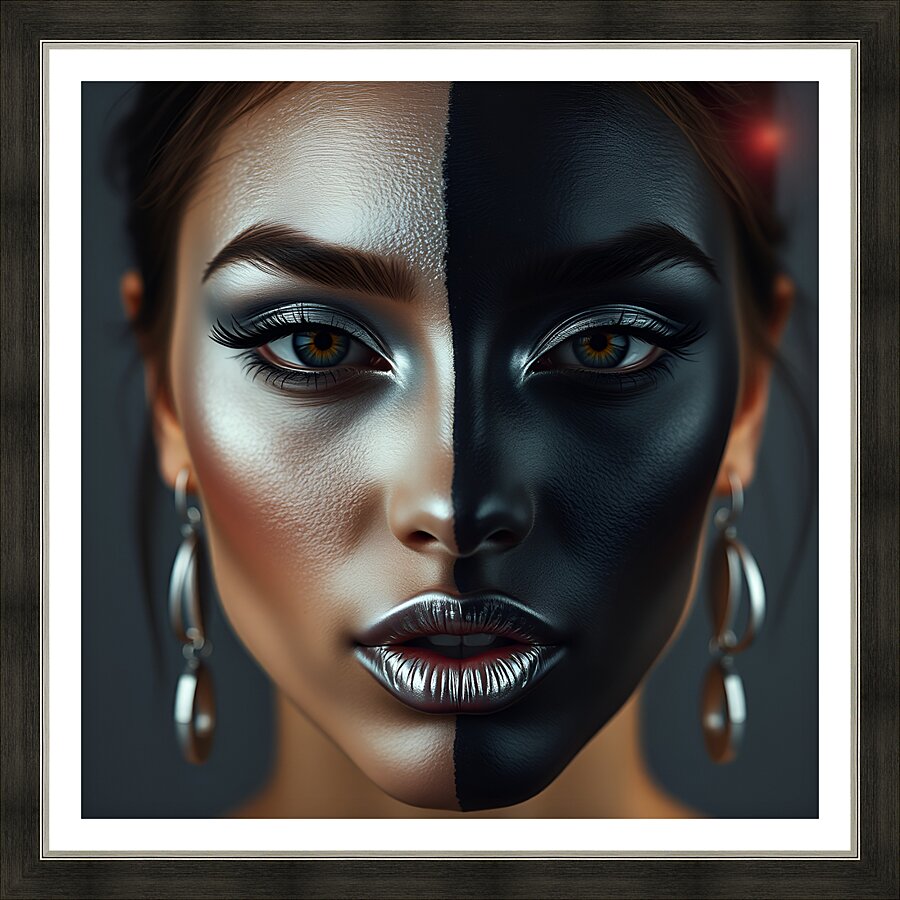 Dual Tone Face Picture Frame print