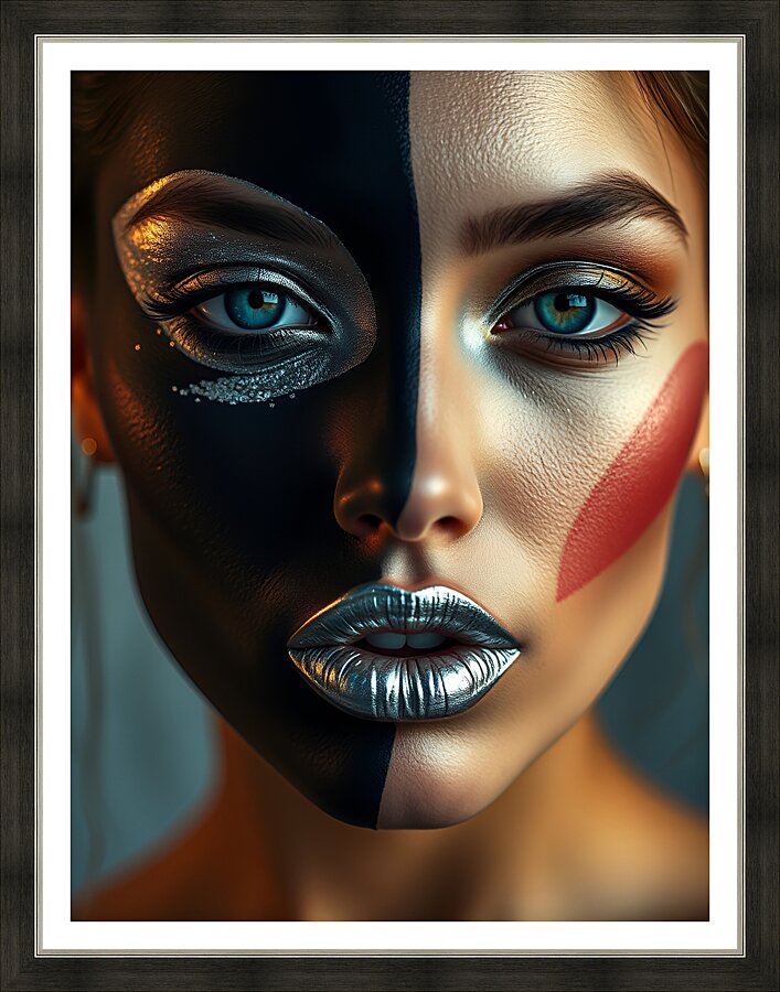 Dual Tone Face 4 Picture Frame print
