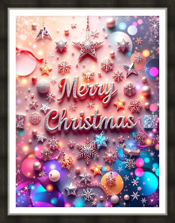 Merry Christmas 9 Picture Frame print