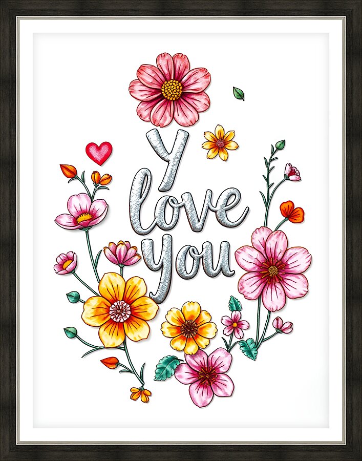 Blooming Love 9 Picture Frame print