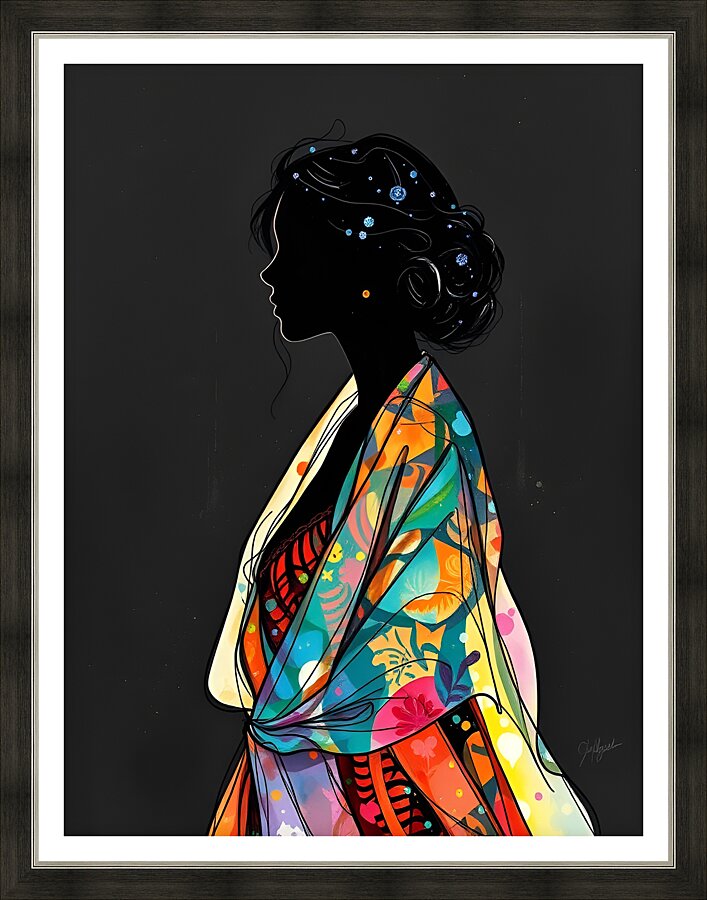 The veiled silhouette 32 Picture Frame print