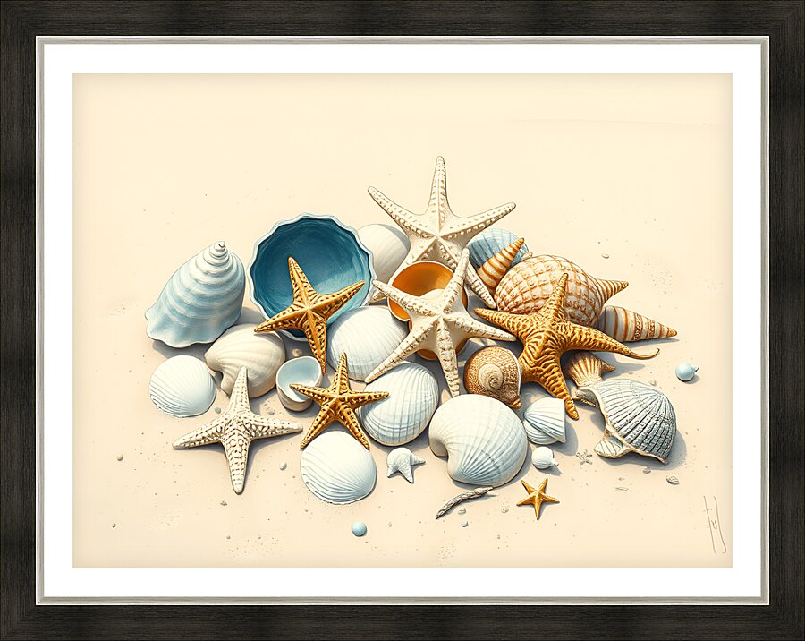 Shells and Starfish 6 Picture Frame print
