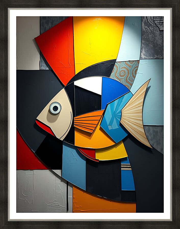 Vibrant Fish Artwork 9 Picture Frame print
