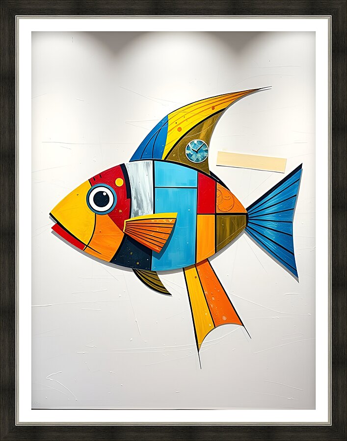 Vibrant Fish Artwork 4 Picture Frame print