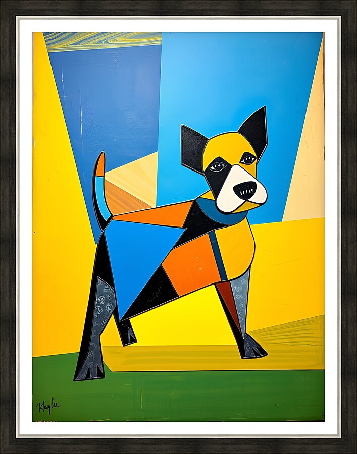 Vibrant Dog Artwork Picture Frame print