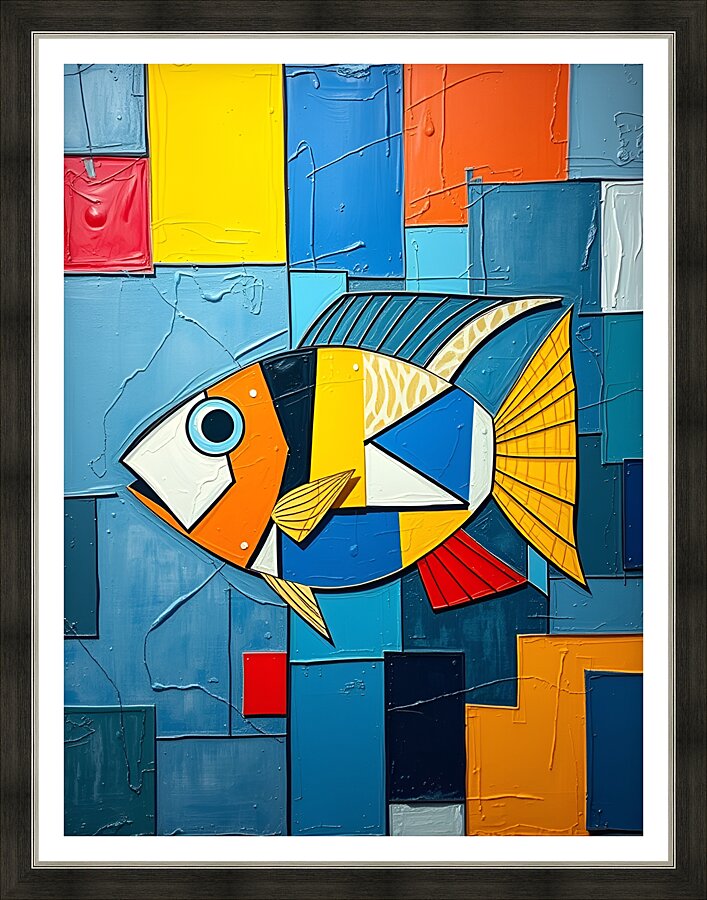 Vibrant Fish Artwork 5 Picture Frame print