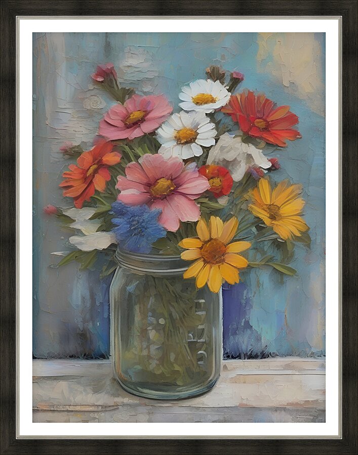 Flowerful Vase 61 Picture Frame print