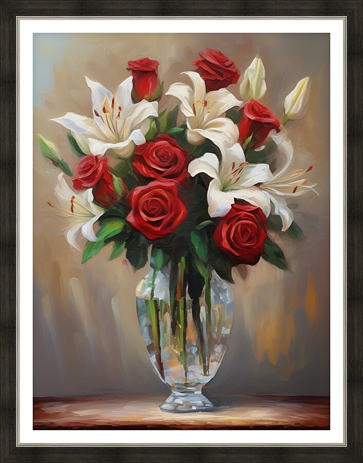Flowerful Vase 32 Picture Frame print