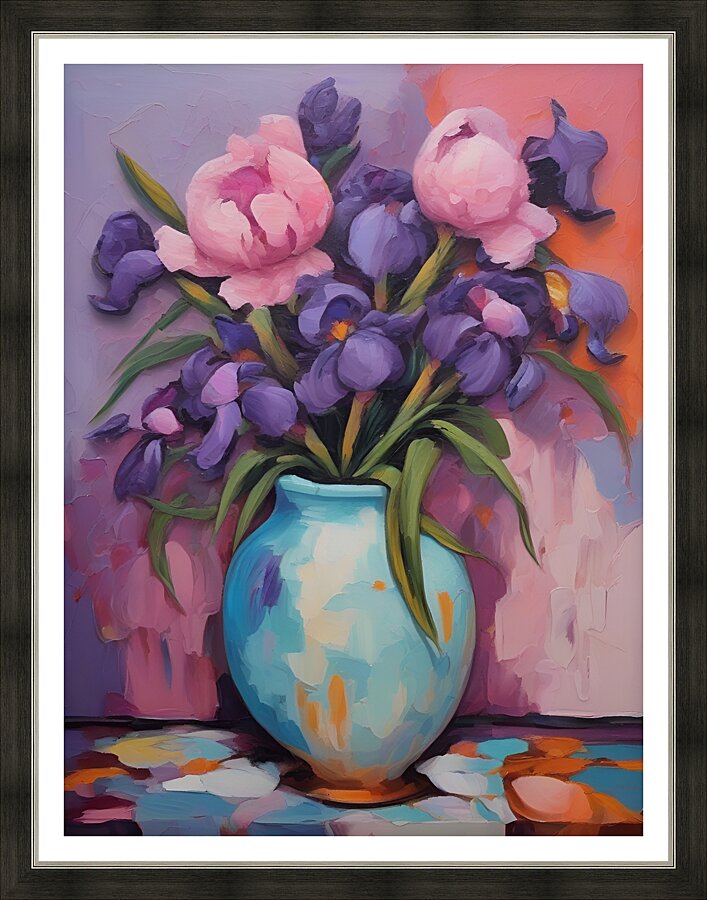 Flowerful Vase 77 Picture Frame print