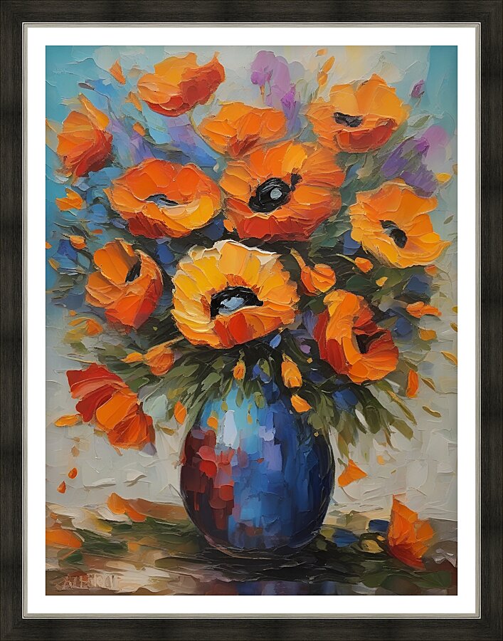 Flowerful Vase 84 Picture Frame print