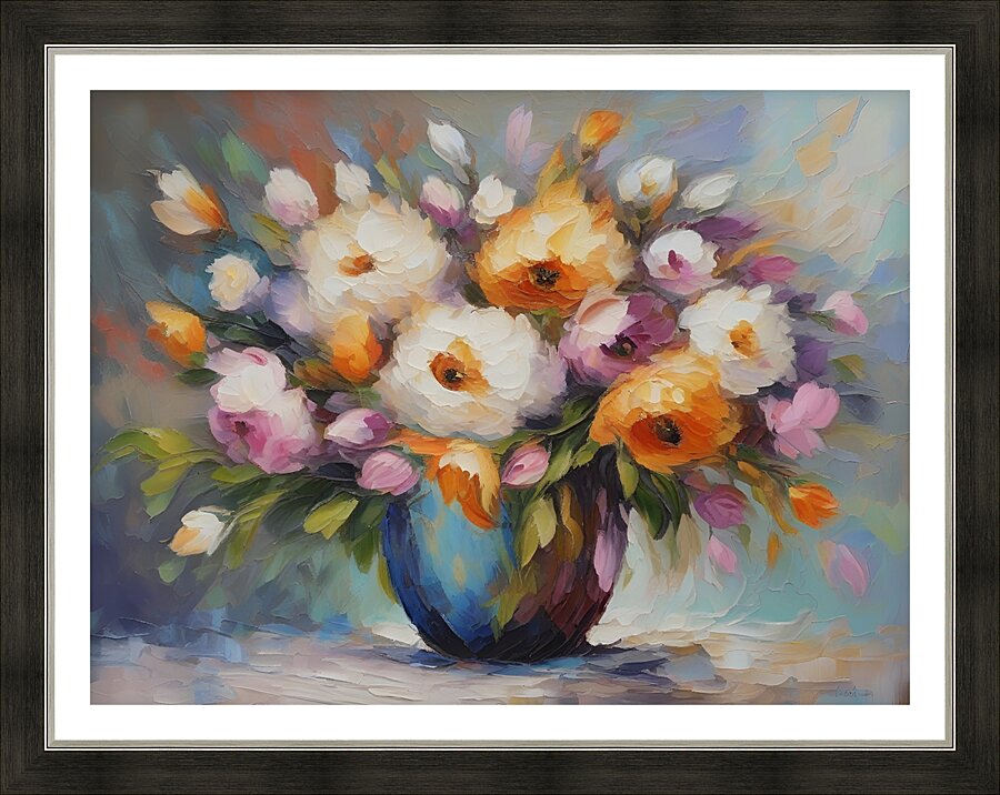 Flowerful Vase 158 Picture Frame print