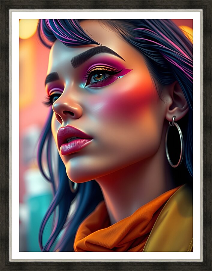 Digital Portrait 17 Picture Frame print