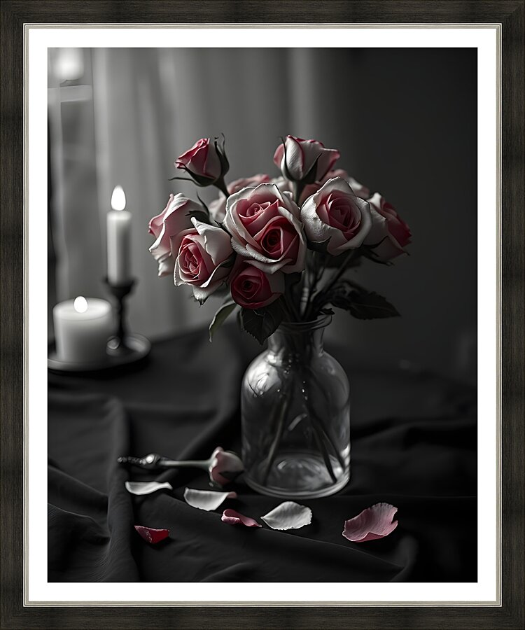 Shadow Roses 4 Picture Frame print