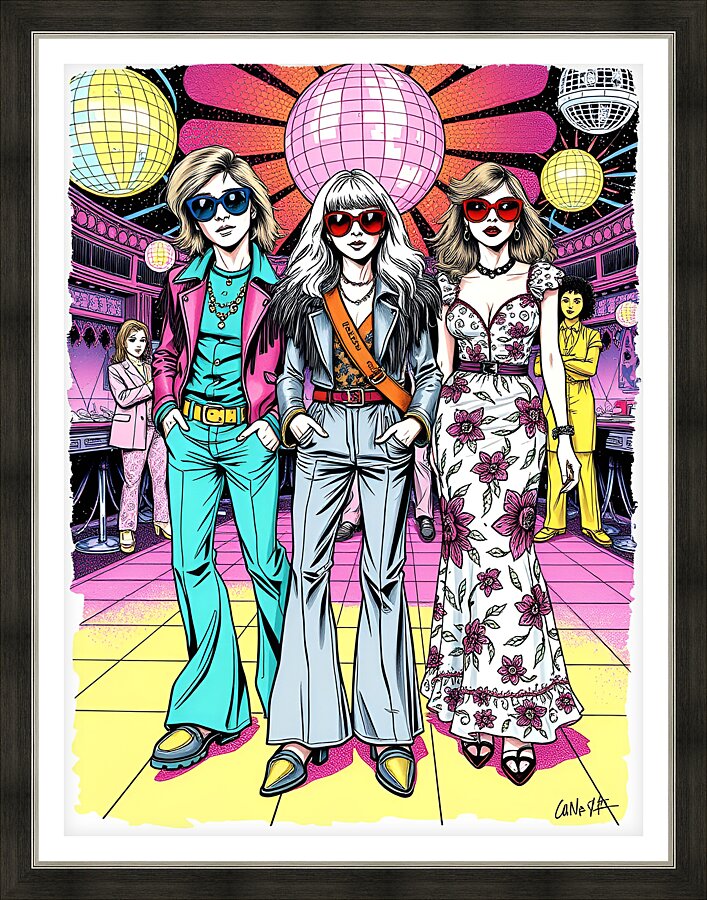 70s Fashion 4 Picture Frame print