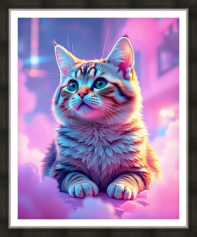 Pastel Cat 36 Picture Frame print