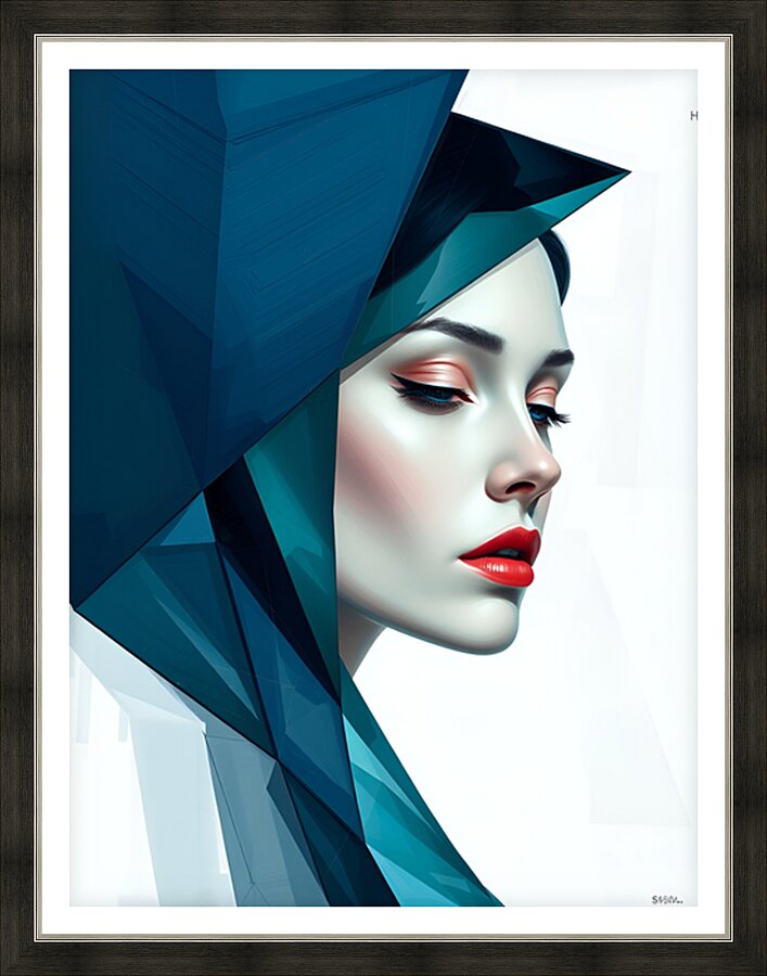 Silhouette in Blue 19 Picture Frame print