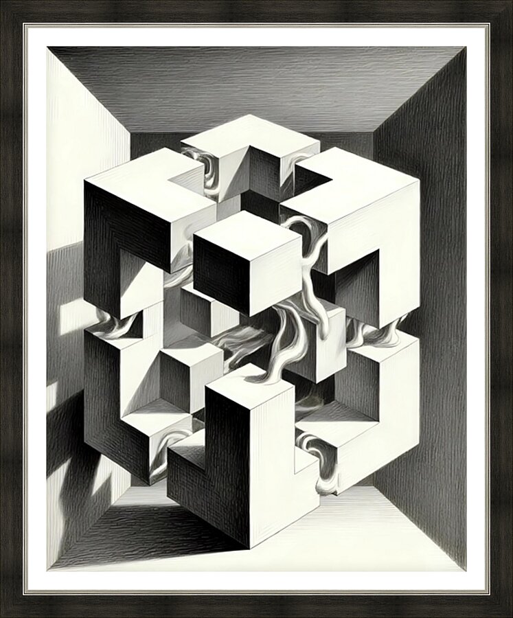 Geometric Abstract Structure Picture Frame print