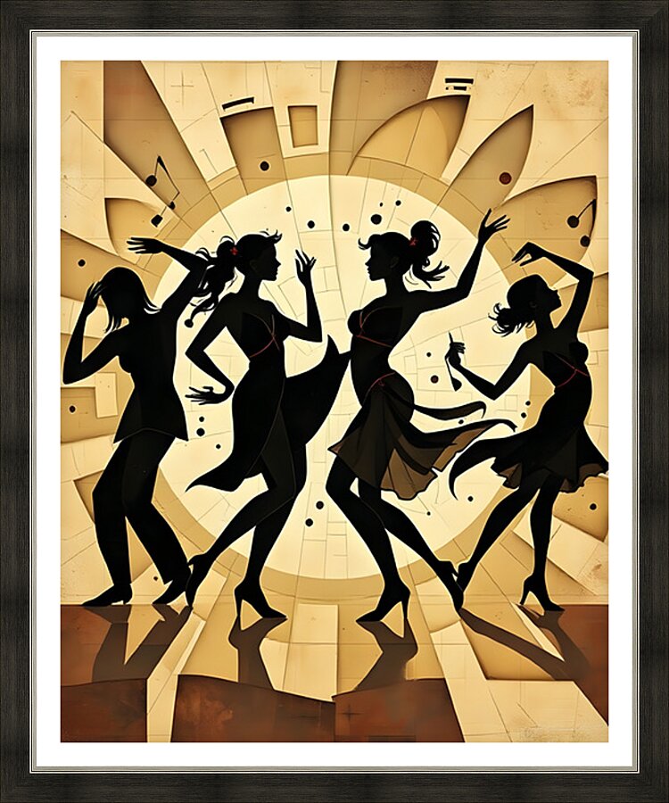 Silhouettes Dancing in Rhythm Picture Frame print