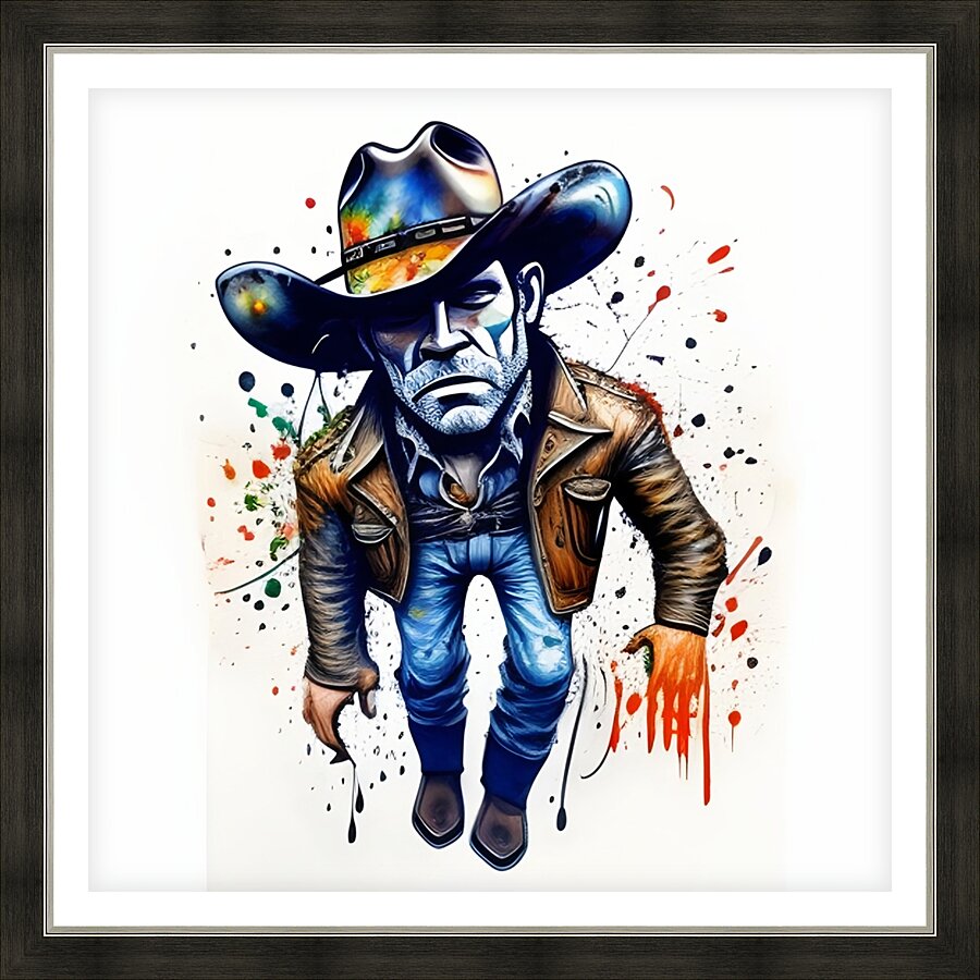 Gritty Cowboy Art Picture Frame print