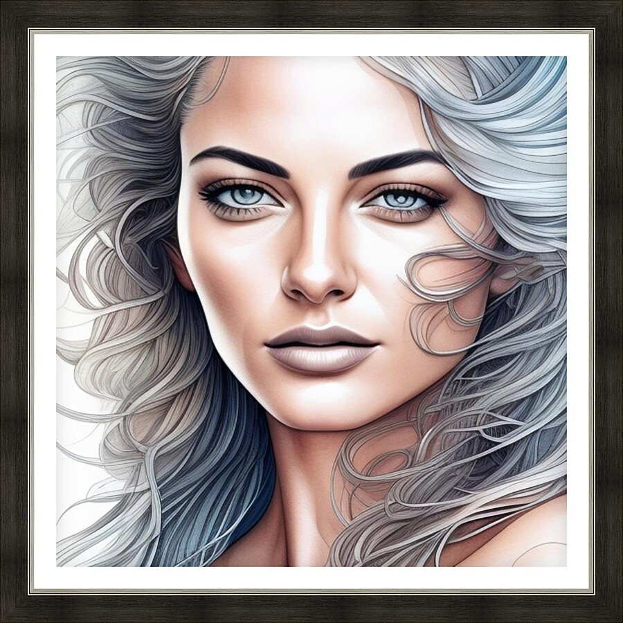 Silver Gaze Picture Frame print