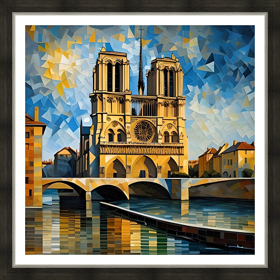 Notre Dame Mosaic Picture Frame print