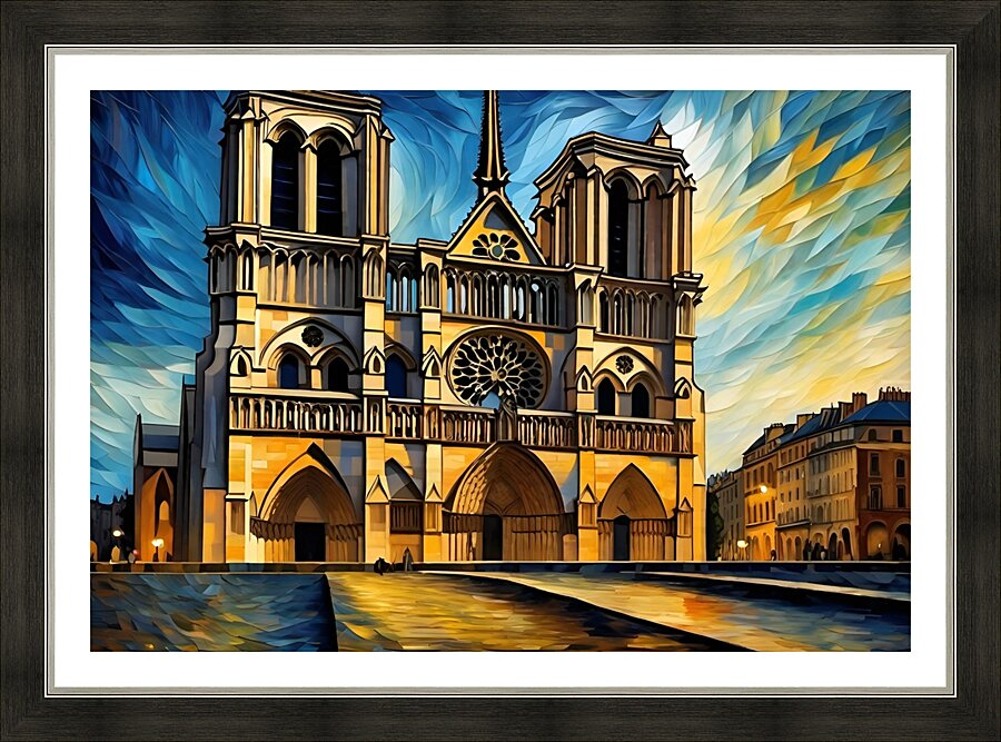 Notre Dame Glow Picture Frame print