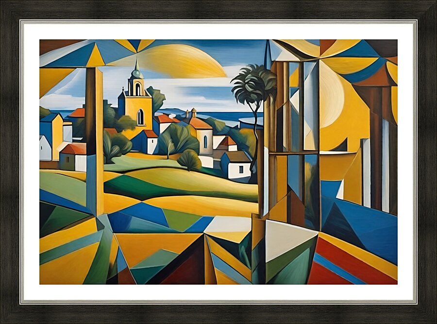Cubist Village Picture Frame print