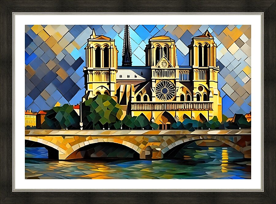 Notre Dame Mosaic 3 Picture Frame print