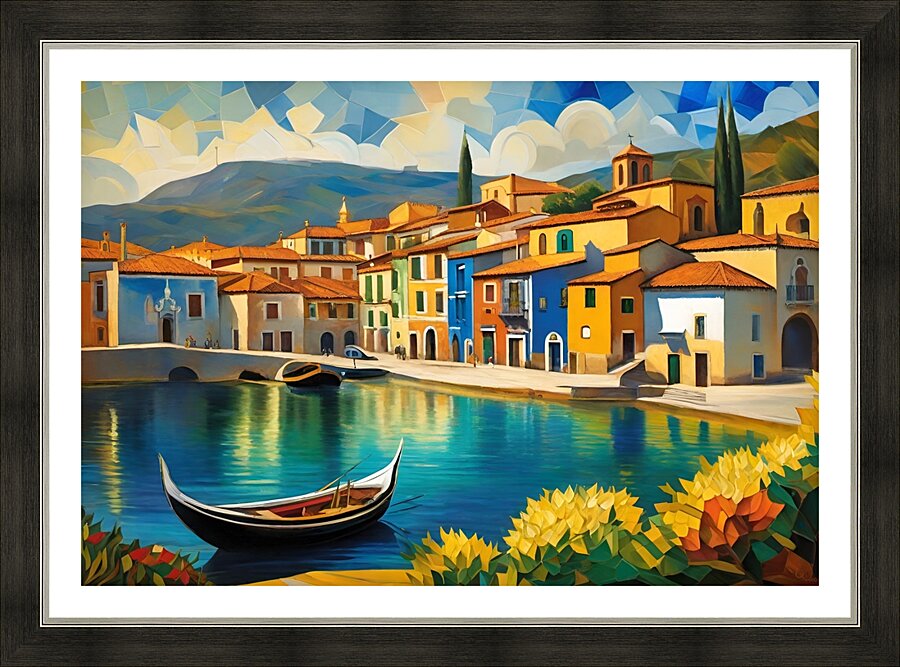 Mediterranean Harbor Picture Frame print