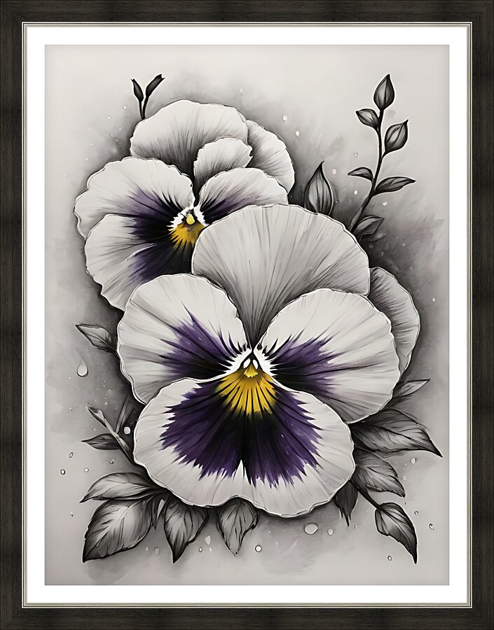 Pansies flowers  Picture Frame print