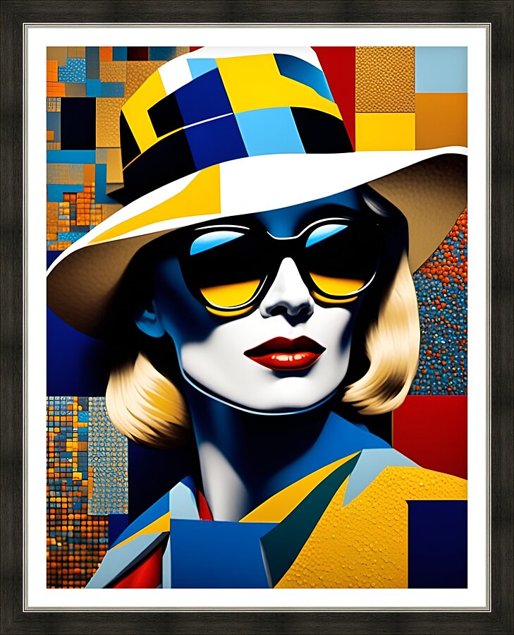 Sunny Lady in a Stylish Hat 5 Picture Frame print