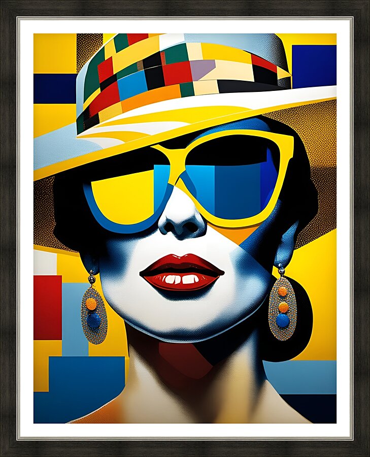 Sunny Lady in a Stylish Hat 6 Picture Frame print